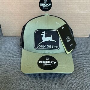 Youth Trucker Hat John Deere Kids Loden and Black Hat w/ USA flag on side